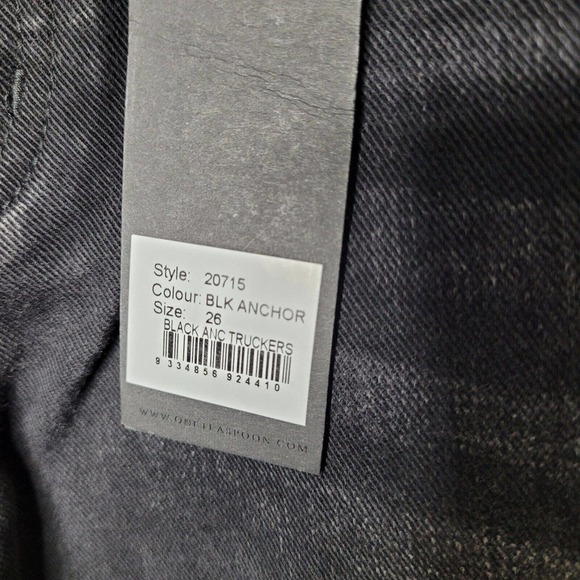 NWT One Teaspoon Jeans 26 Straight Leg Truckers Mid Waist Fray Button Fly black - Picture 4 of 11